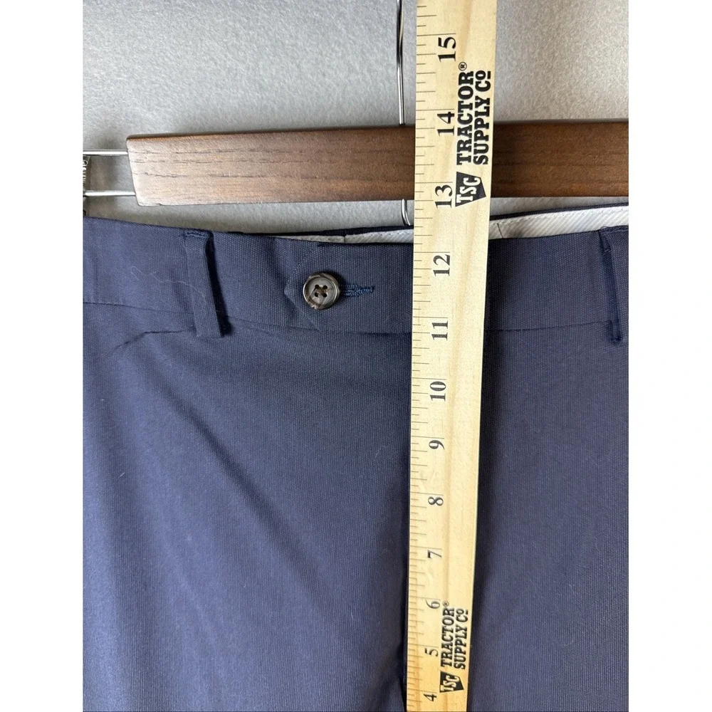 Ralph Lauren Mens Dress Pants 40x30 Navy Blue Stretch Flat Front Trousers Career